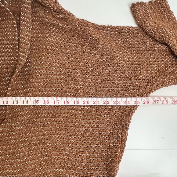 Free People Sweater Women’s M Brown Love Me Tender Cardi Boho Knit Fringe - Picture 14 of 16